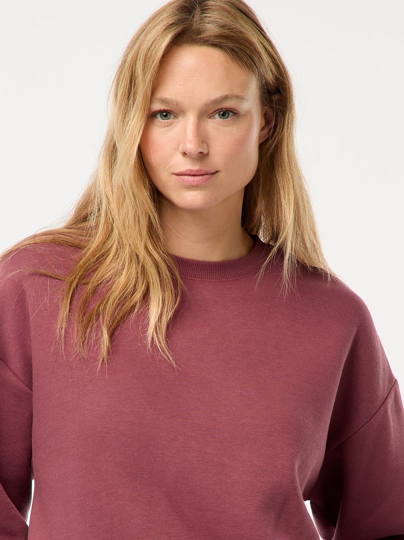 Effen sweater van warme joggingstof Rose - Kiabi