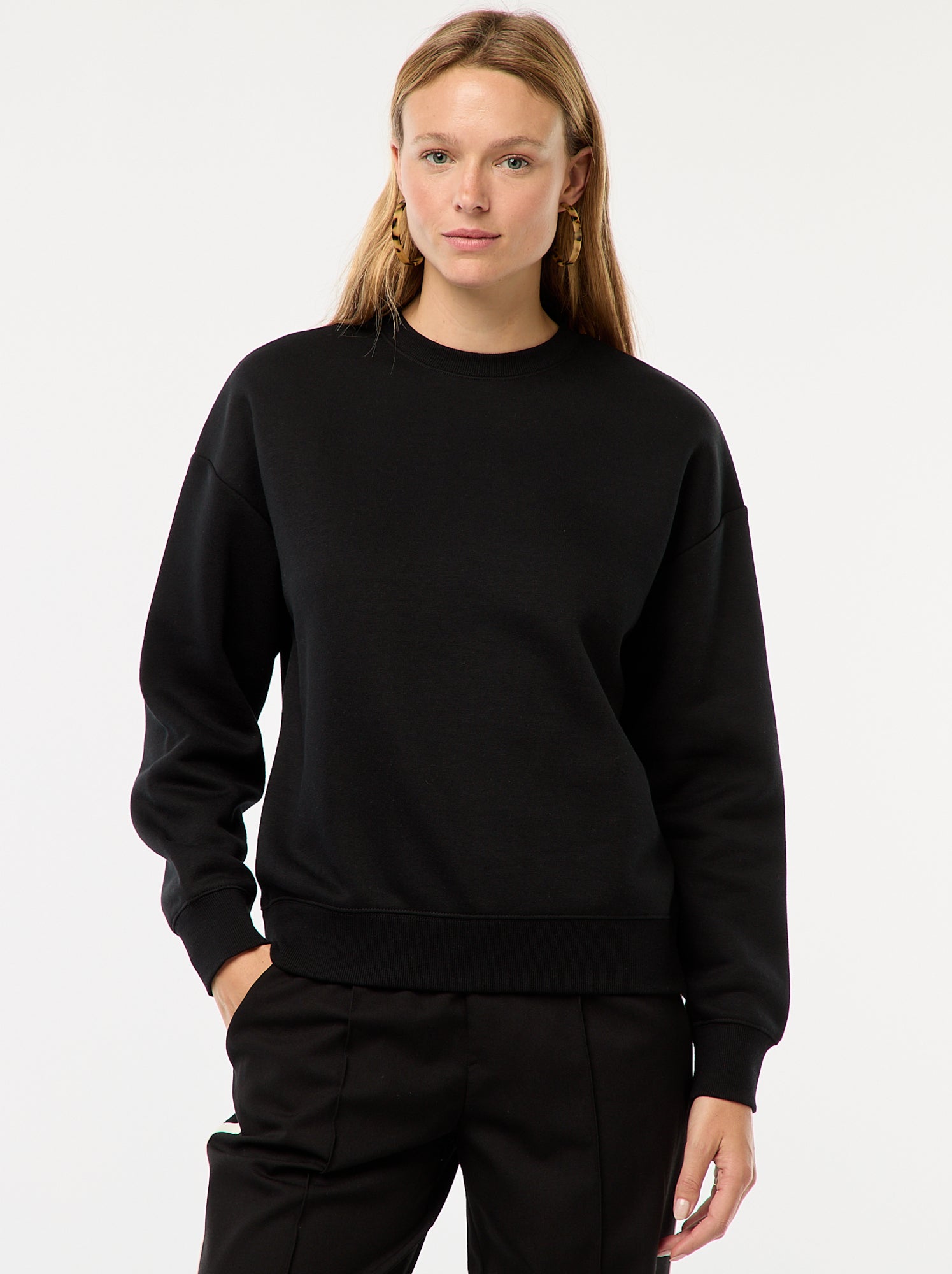 Effen sweater van warme joggingstof