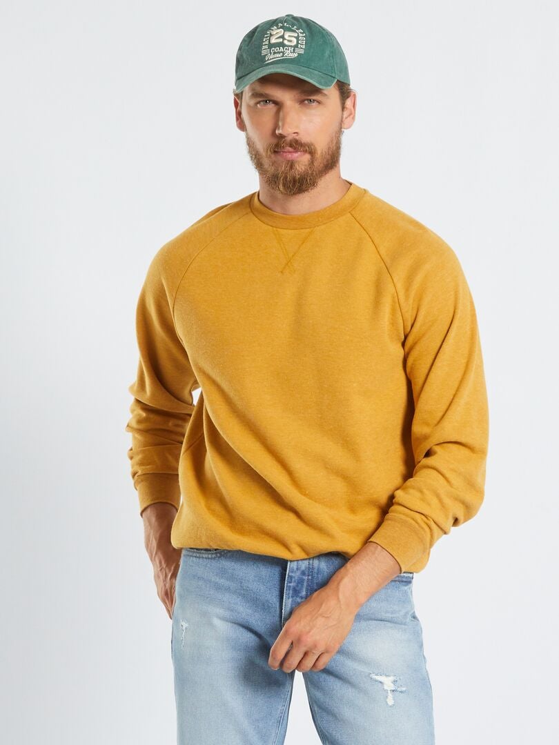 Effen sweater van zachte tricot GEEL - Kiabi