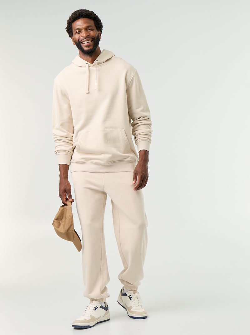 Effen sweatshirt met capuchon Biege - Kiabi
