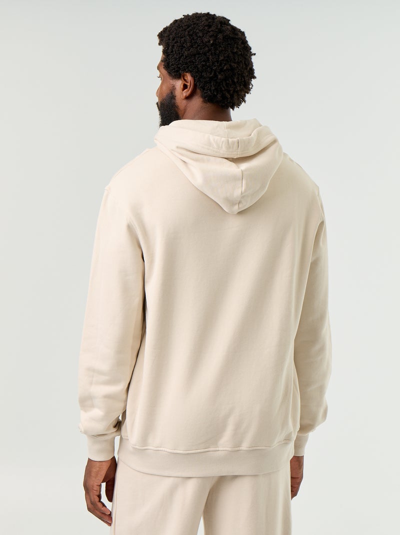 Effen sweatshirt met capuchon Biege - Kiabi