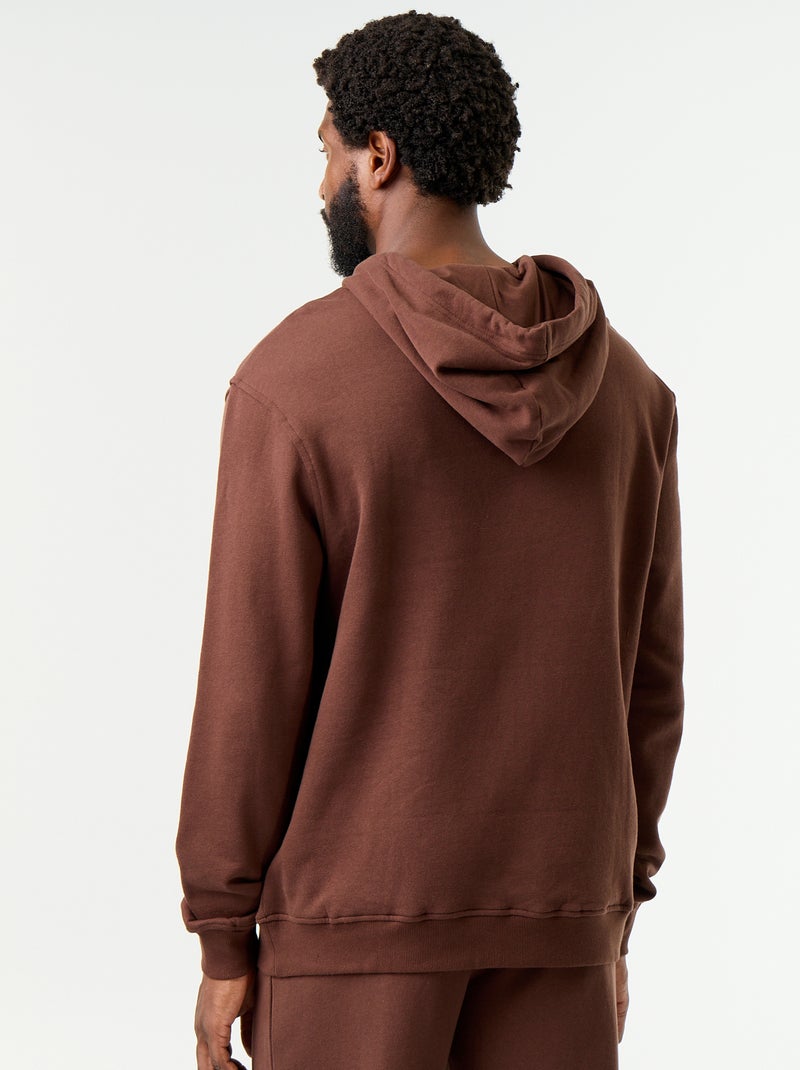 Effen sweatshirt met capuchon Bruin - Kiabi