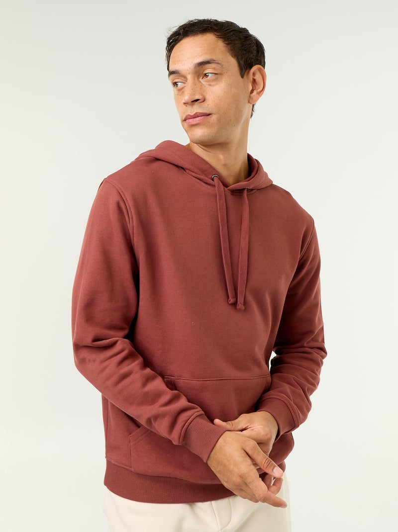 Effen sweatshirt met capuchon Bruin - Kiabi