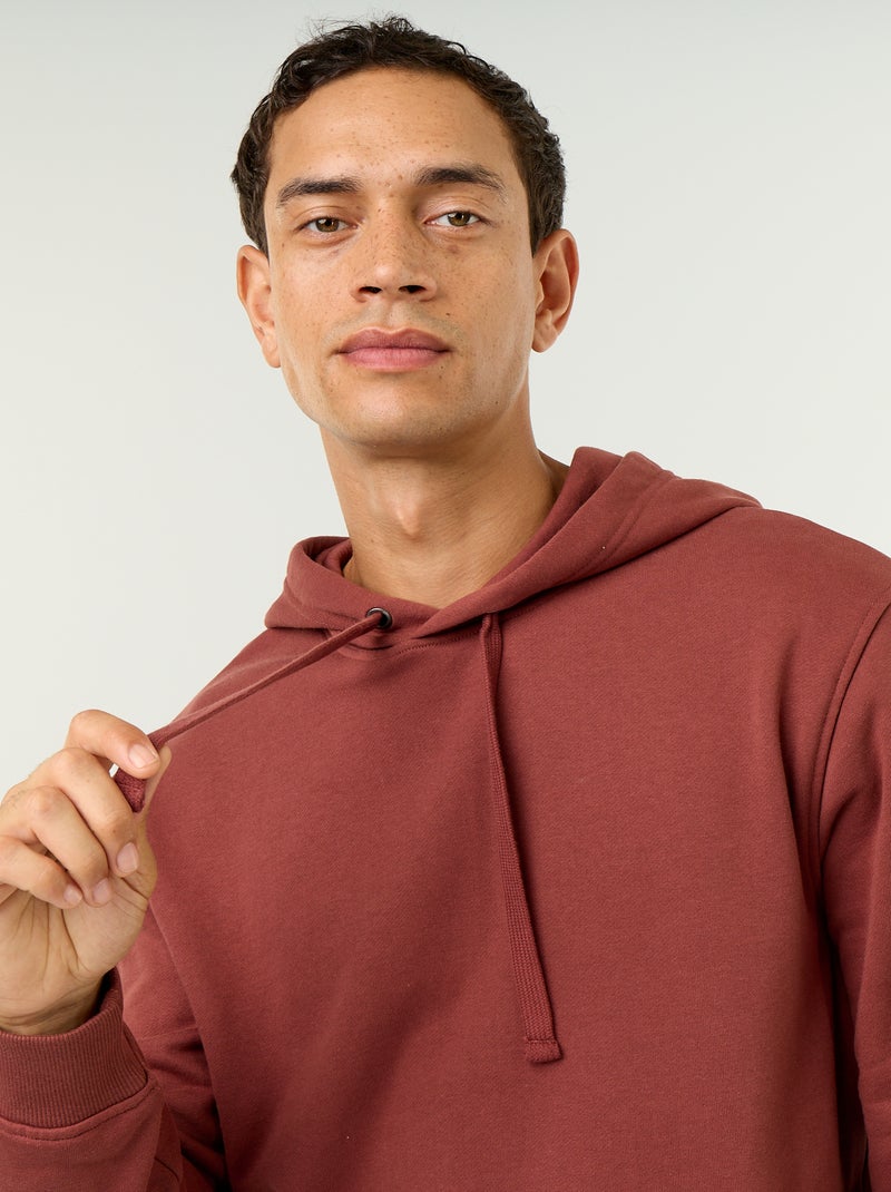 Effen sweatshirt met capuchon Bruin - Kiabi
