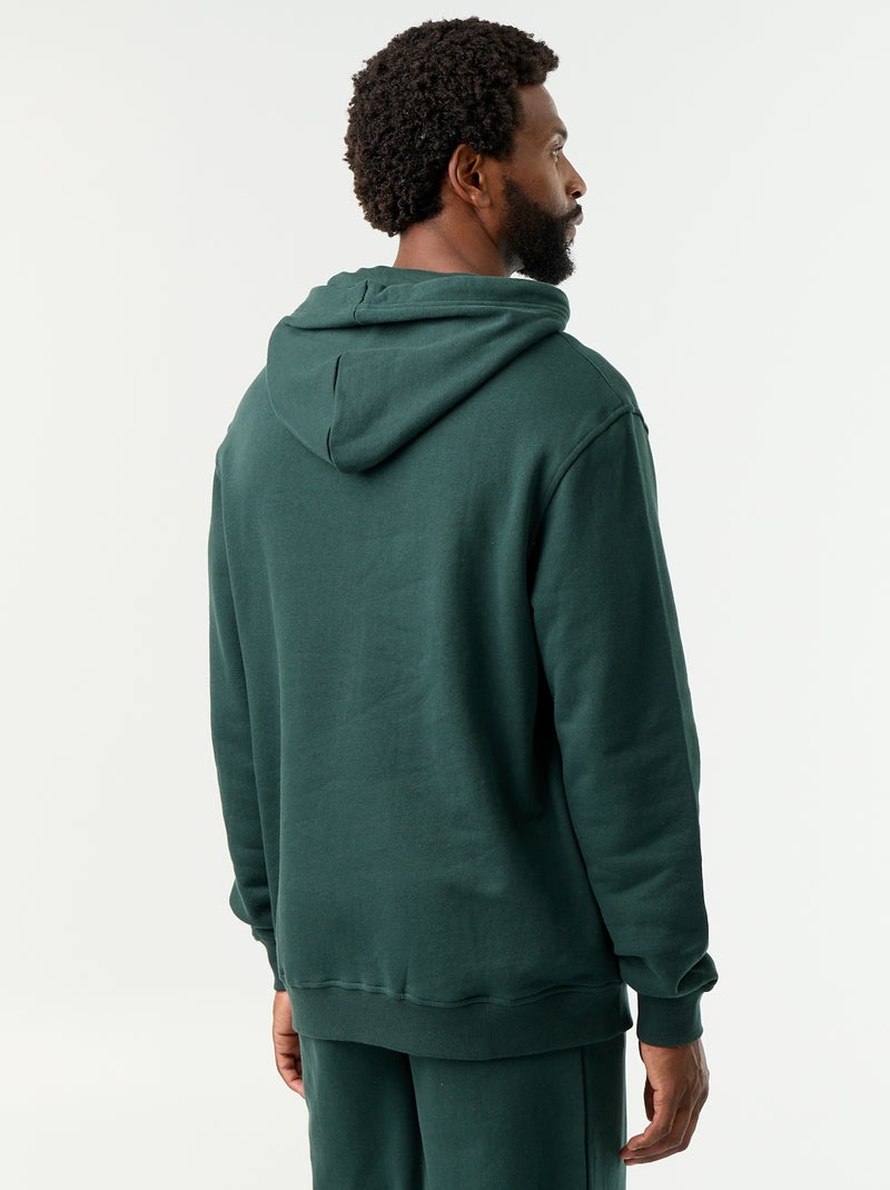 Effen sweatshirt met capuchon Groen - Kiabi