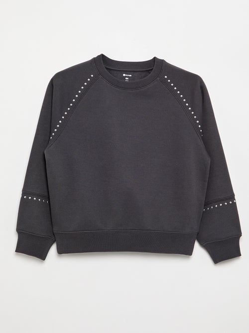 Effen sweatshirt met studs - Kiabi Effen sweatshirt met studs - Kiabi