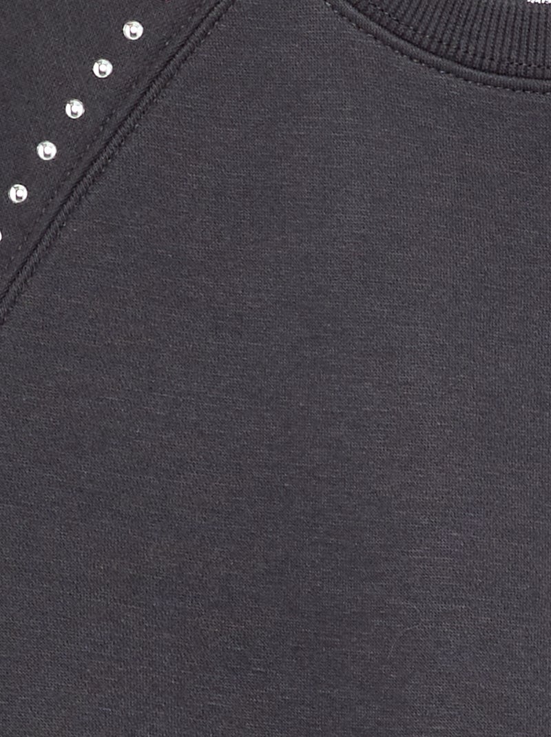Effen sweatshirt met studs Grijs - Kiabi