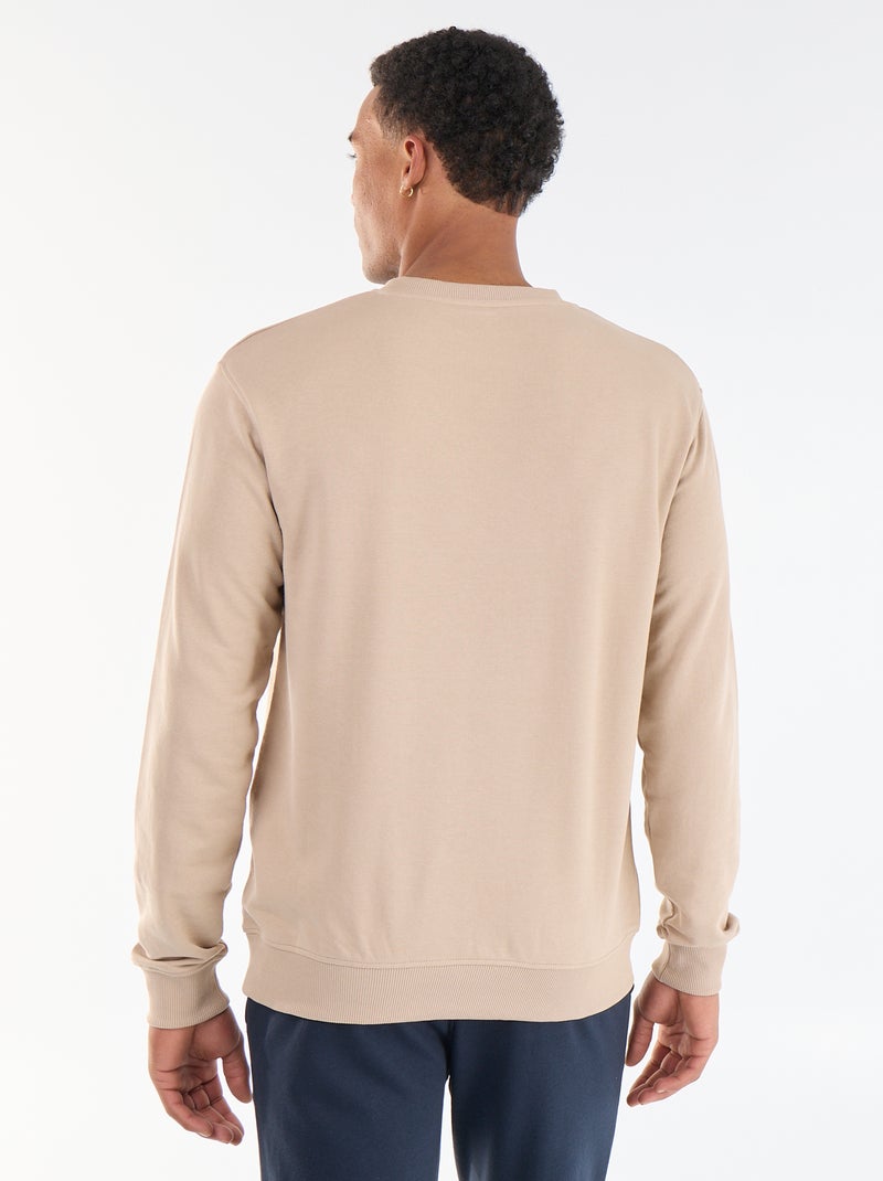 Effen sweatshirt van French Terry Biege - Kiabi