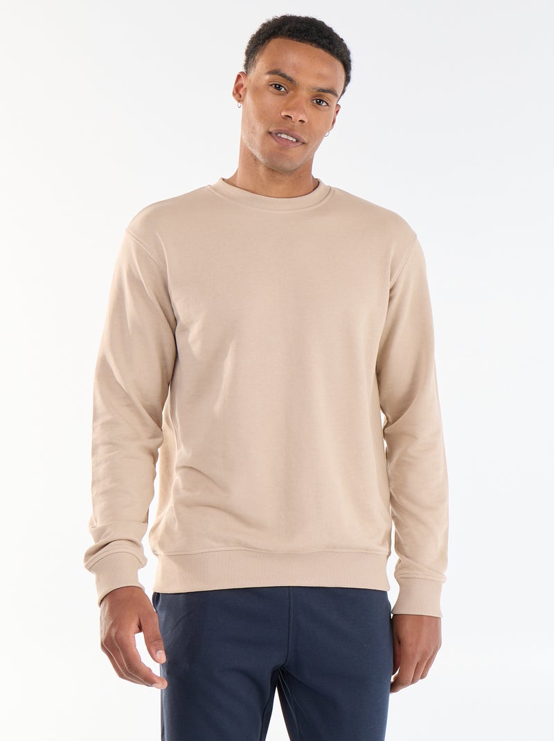 Effen sweatshirt van French Terry Biege - Kiabi