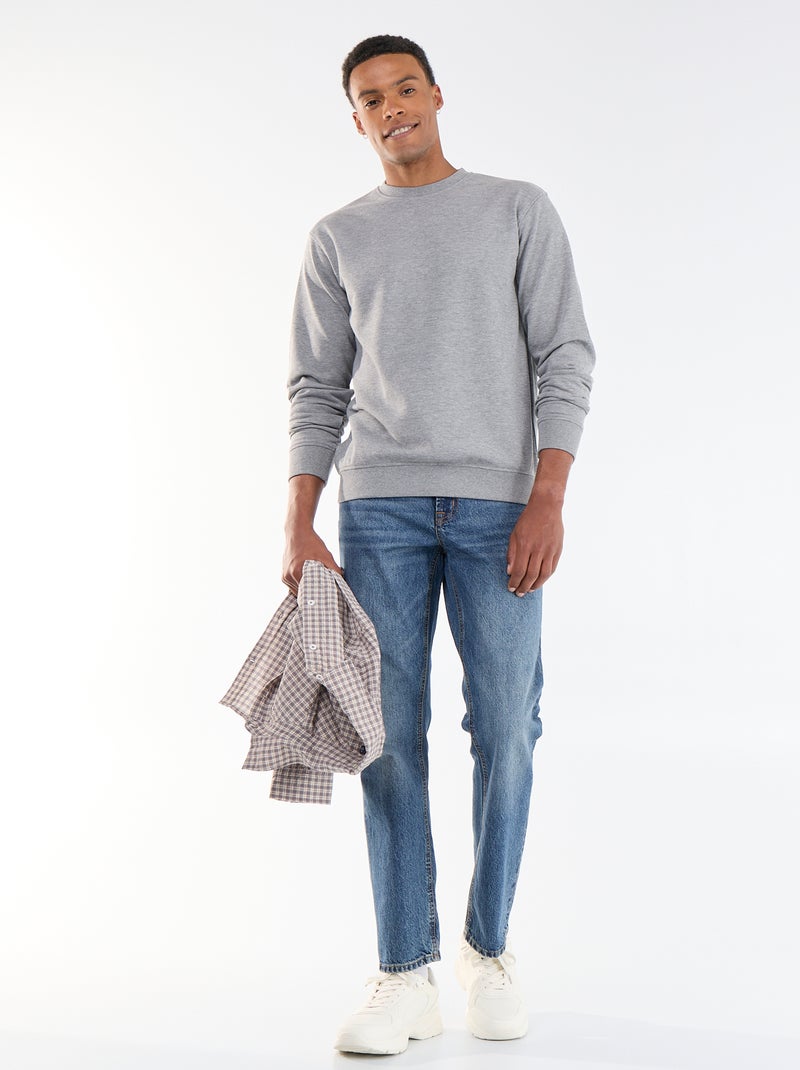 Effen sweatshirt van French Terry Grijs - Kiabi