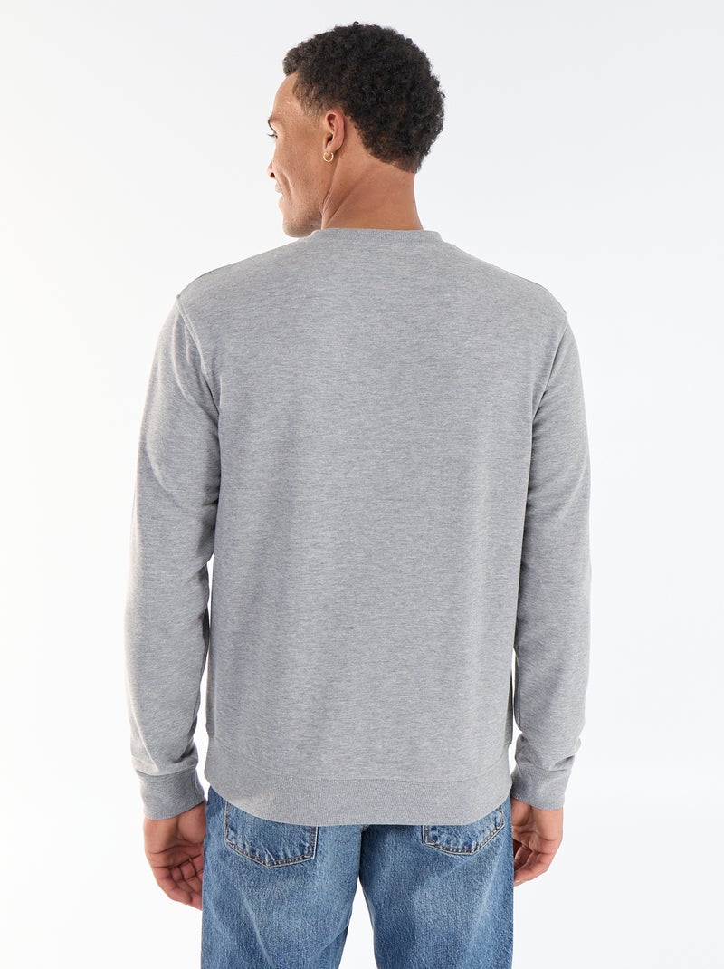 Effen sweatshirt van French Terry Grijs - Kiabi