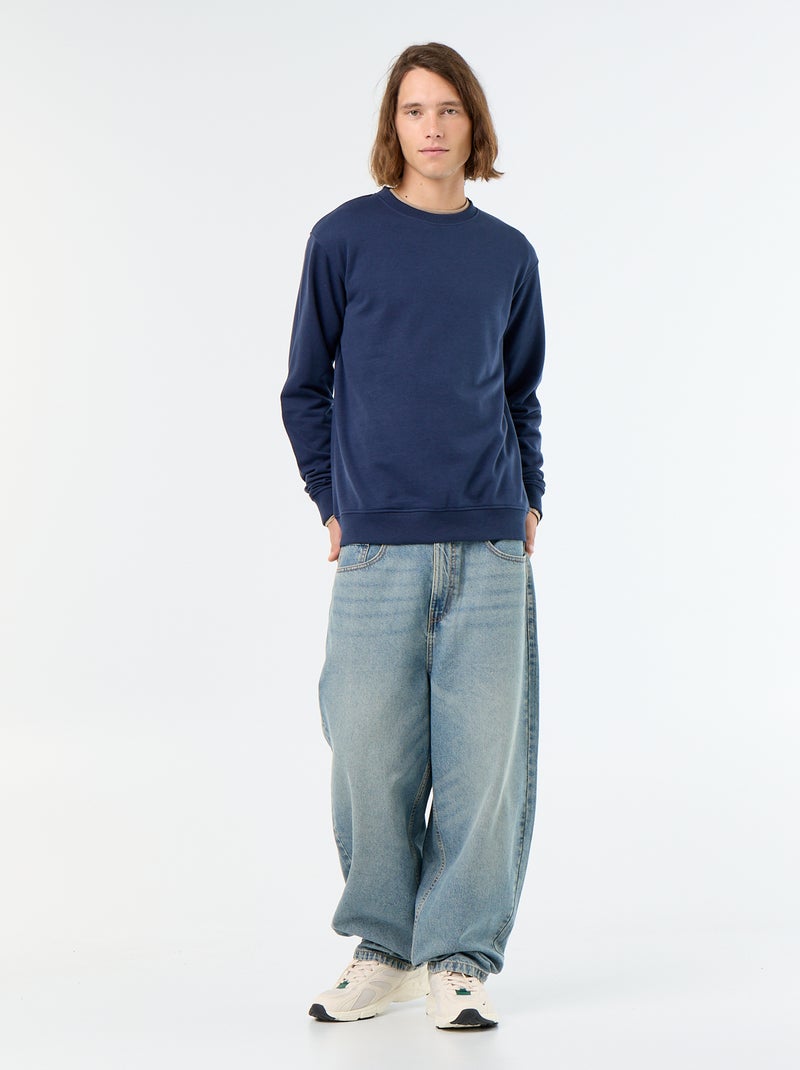 Effen sweatshirt van French Terry Zwart - Kiabi