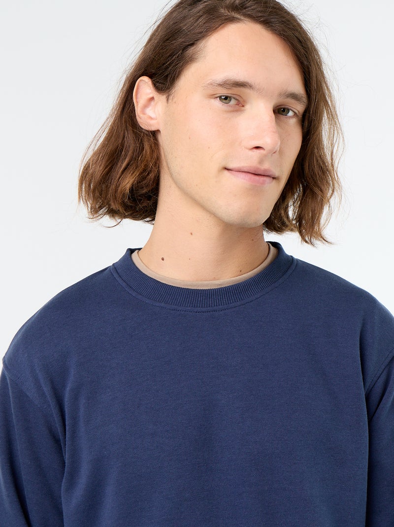 Effen sweatshirt van French Terry Zwart - Kiabi