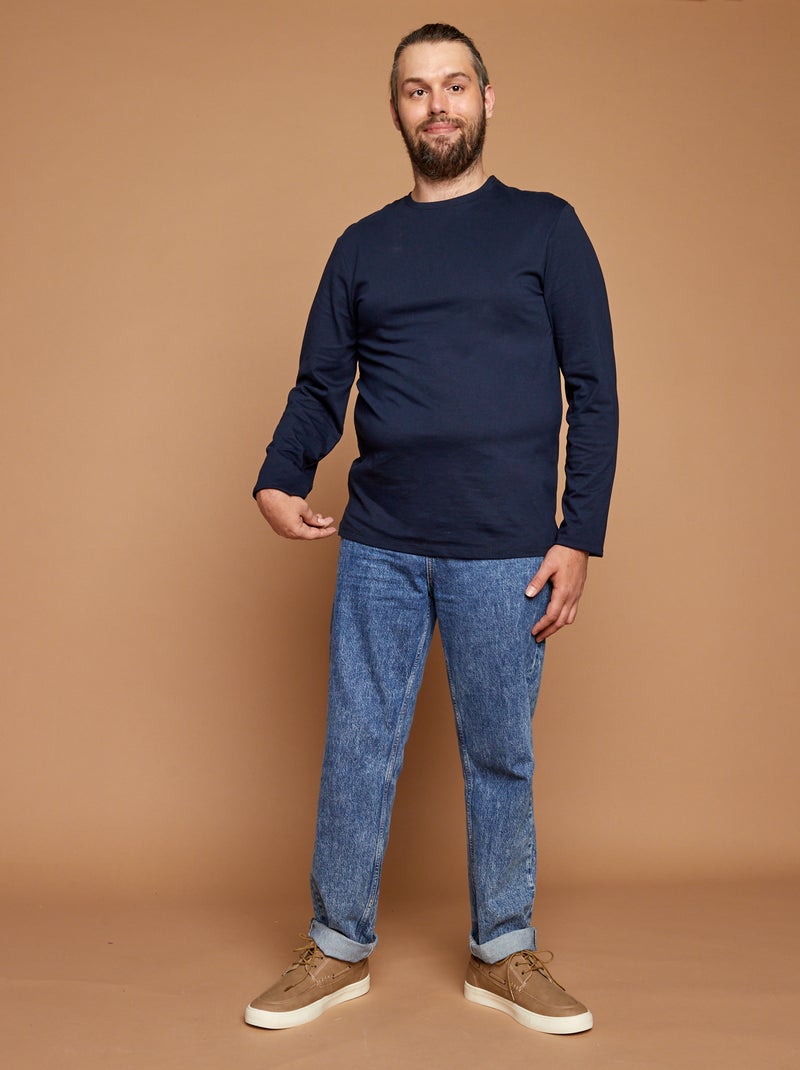 Effen T-shirt - gemakkelijk aan te trekken collectie BLAUW - Kiabi