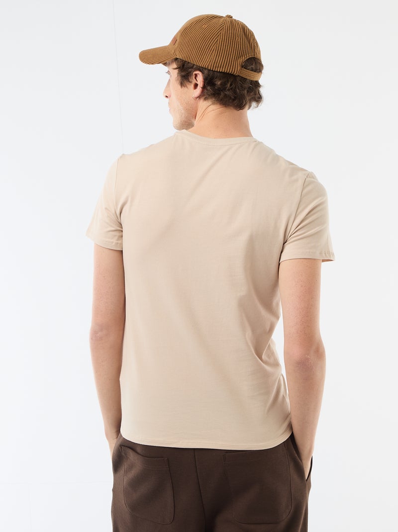 Effen T-shirt - Slim-fit Biege - Kiabi