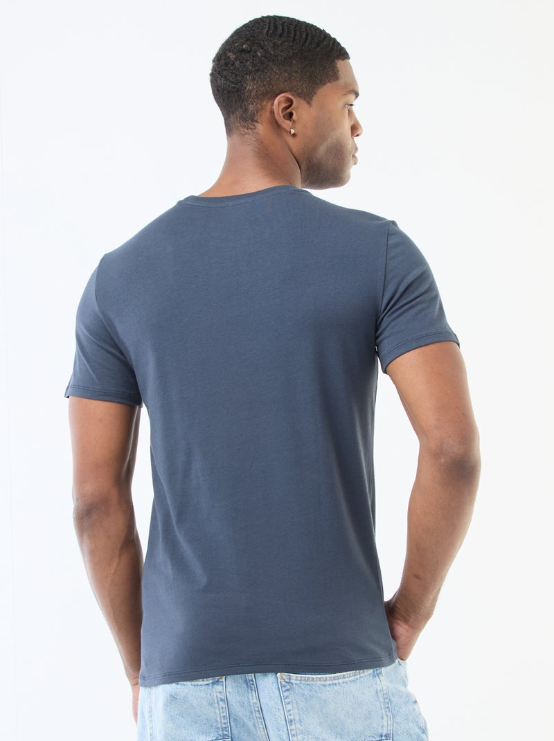 Effen T-shirt - Slim-fit Blauw - Kiabi