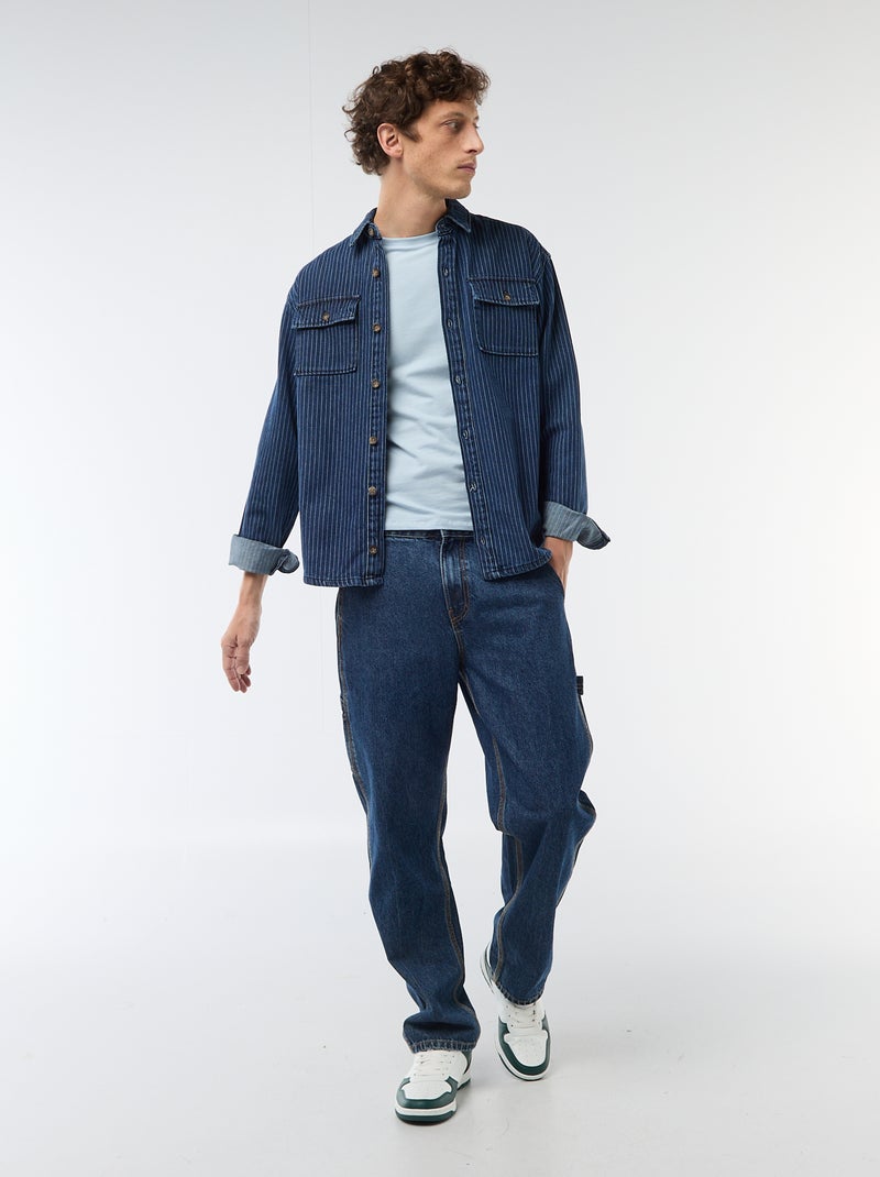 Effen T-shirt - Slim-fit Blauw - Kiabi