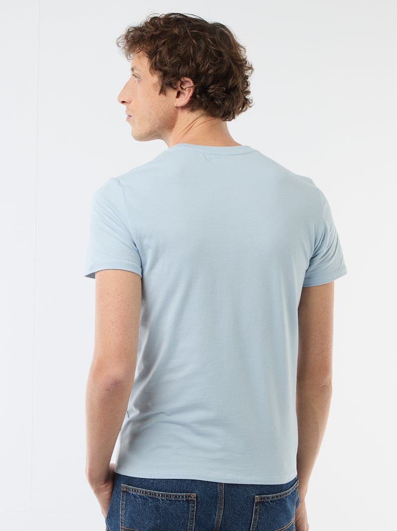 Effen T-shirt - Slim-fit Blauw - Kiabi