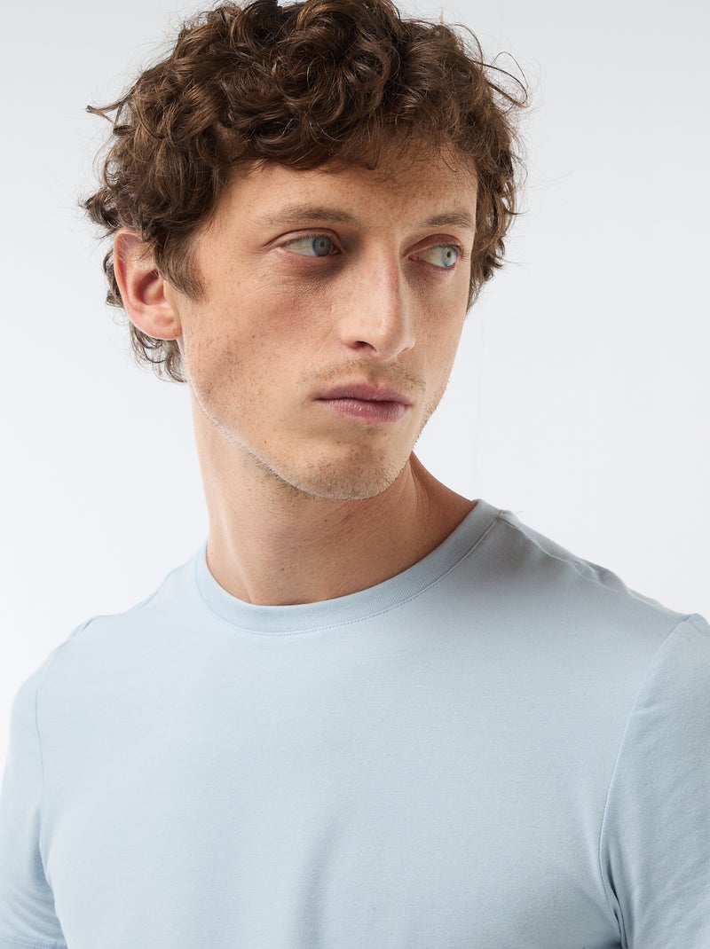 Effen T-shirt - Slim-fit Blauw - Kiabi
