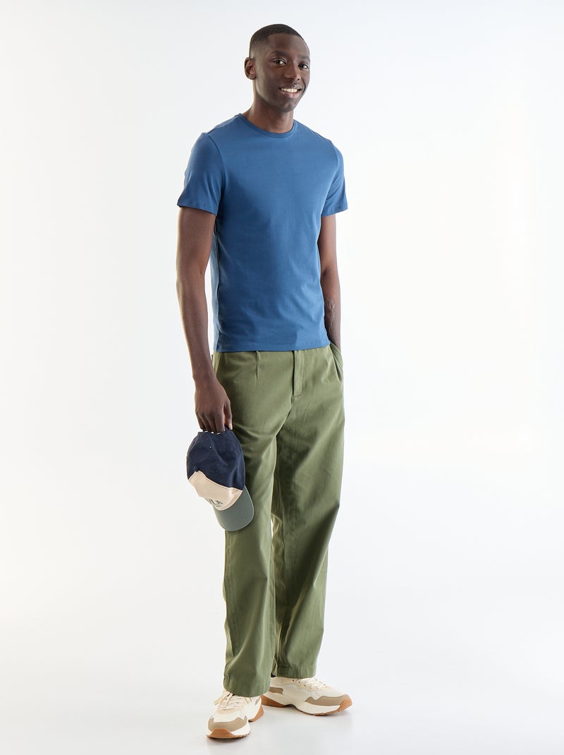 Effen T-shirt - Slim-fit Blauw - Kiabi