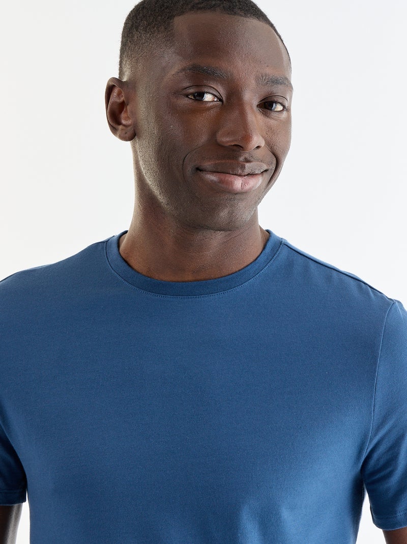 Effen T-shirt - Slim-fit Blauw - Kiabi
