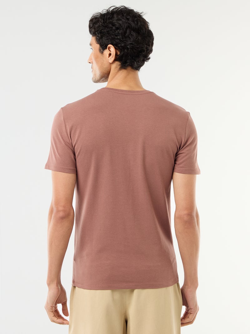 Effen T-shirt - Slim-fit Bruin - Kiabi