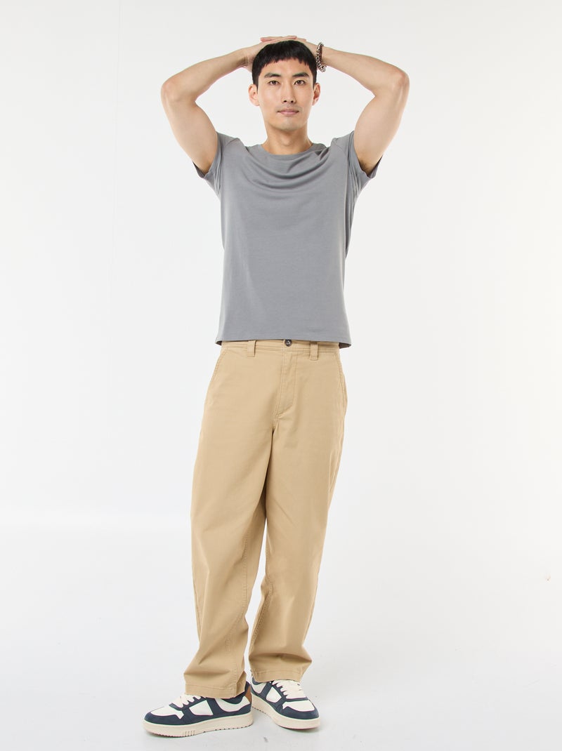 Effen T-shirt - Slim-fit Grijs - Kiabi