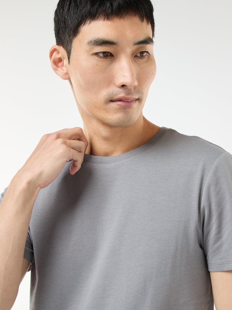 Effen T-shirt - Slim-fit Grijs - Kiabi