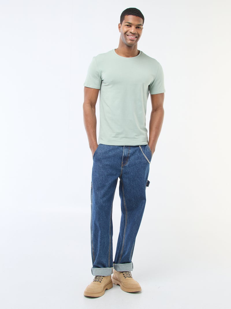 Effen T-shirt - Slim-fit Groen - Kiabi