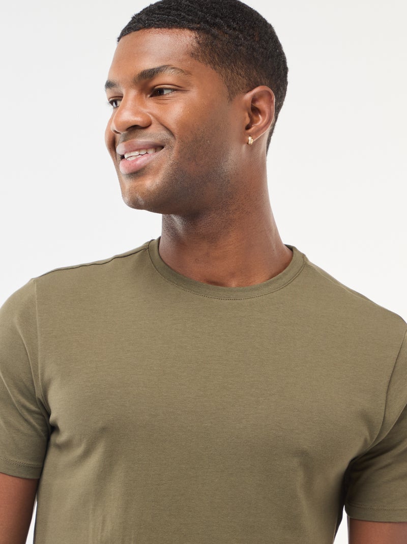 Effen T-shirt - Slim-fit KAKI - Kiabi