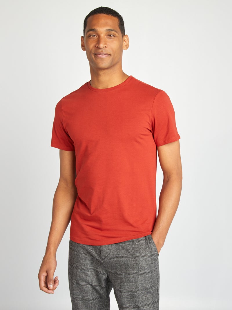 Effen T-shirt - Slim-fit rood - Kiabi