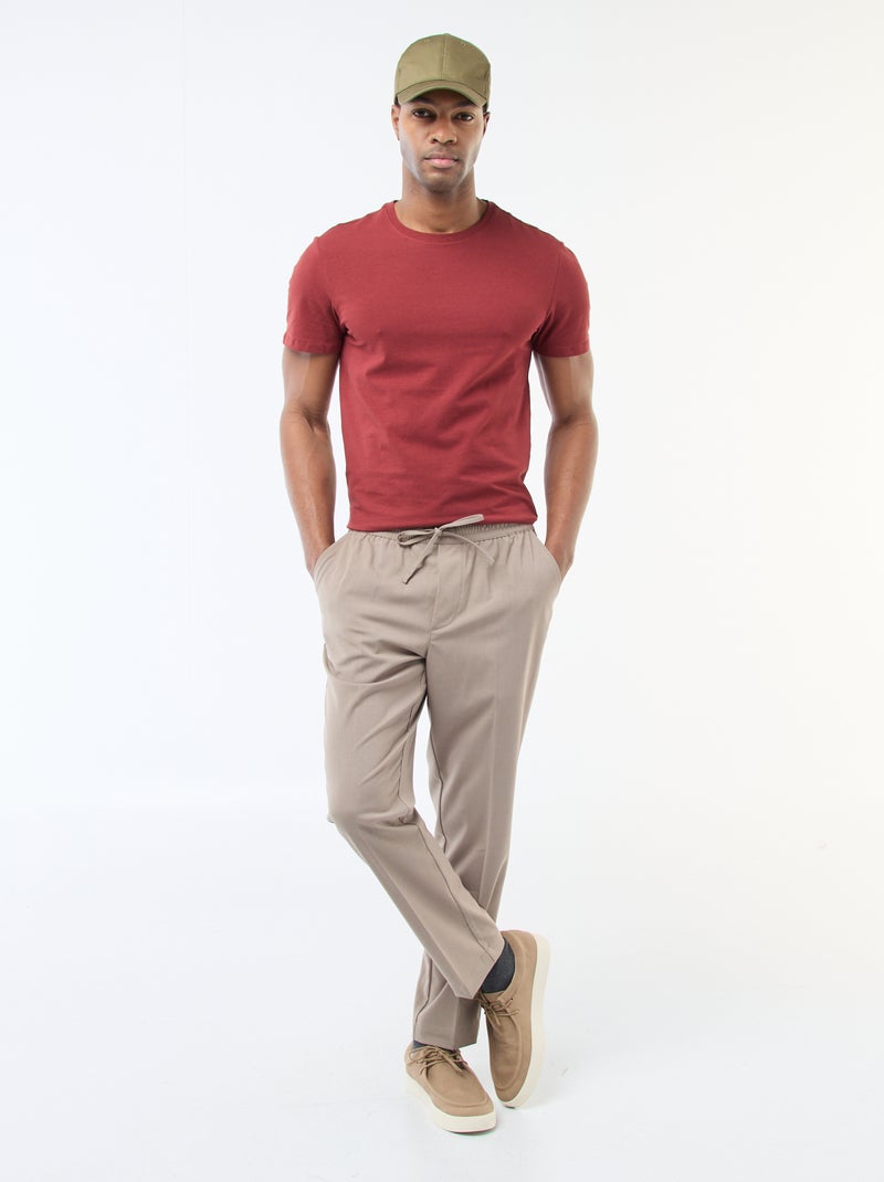 Effen T-shirt - Slim-fit Rood - Kiabi