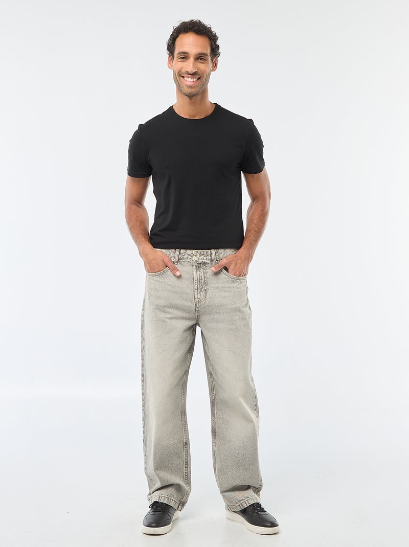Effen T-shirt - Slim-fit zwart - Kiabi