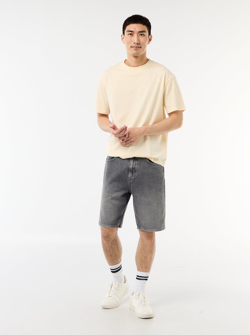 Effen T-shirt Comfort fit / Oversized Biege - Kiabi