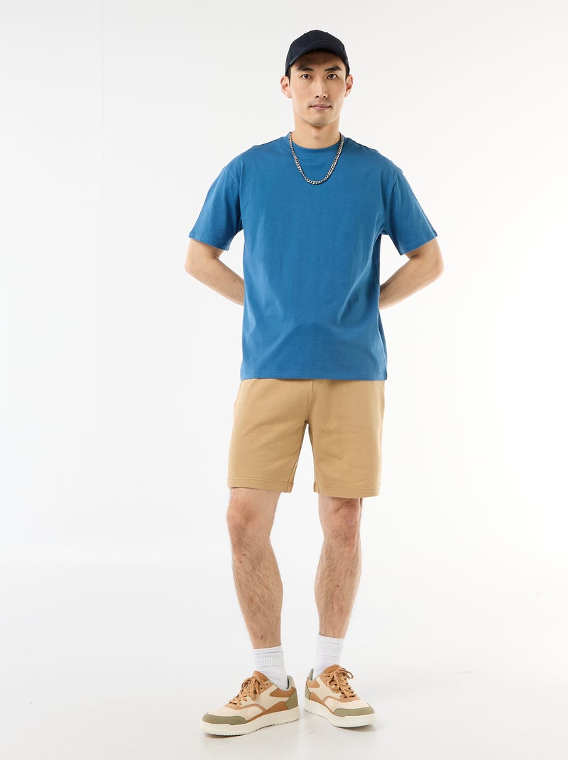 Effen T-shirt Comfort fit / Oversized Blauw - Kiabi