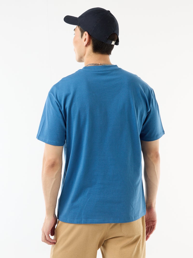 Effen T-shirt Comfort fit / Oversized Blauw - Kiabi