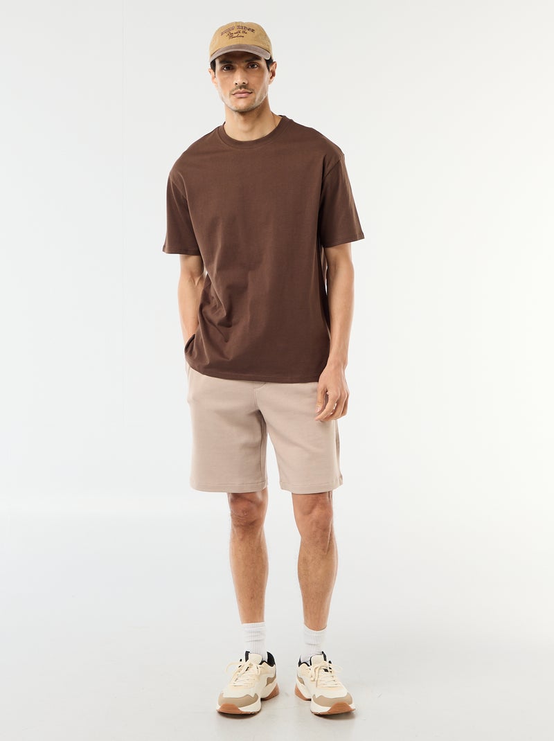Effen T-shirt Comfort fit / Oversized Bruin - Kiabi