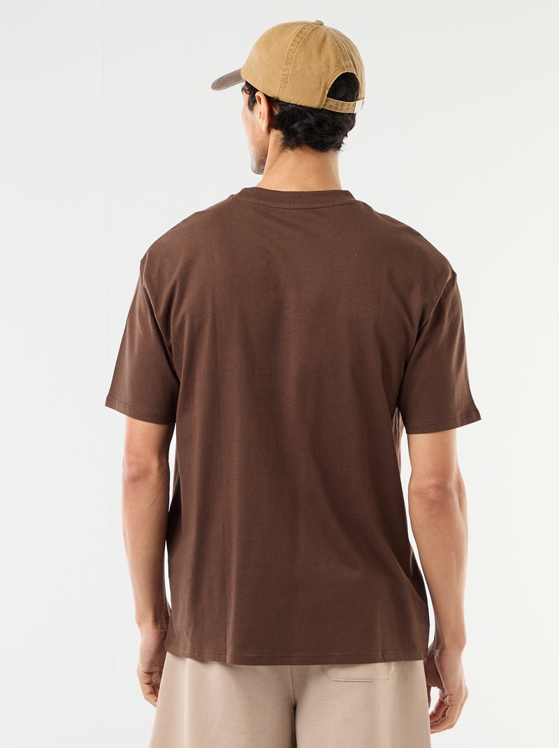Effen T-shirt Comfort fit / Oversized Bruin - Kiabi