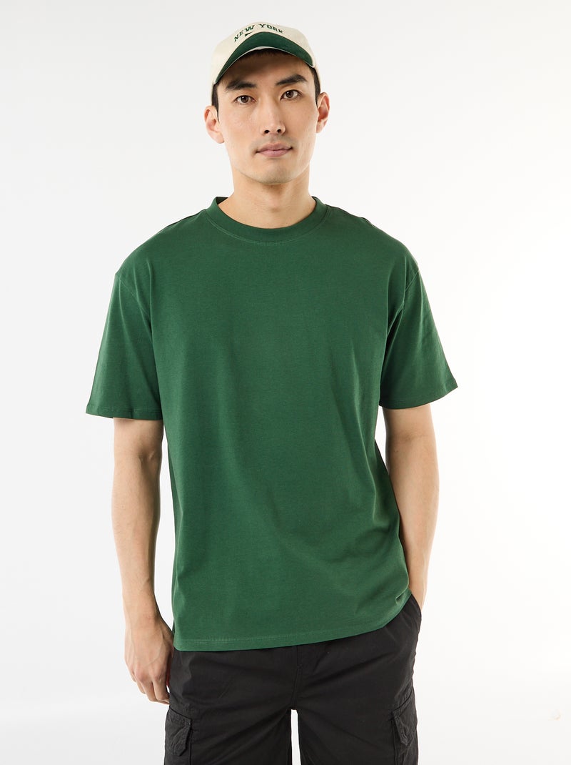 Effen T-shirt Comfort fit / Oversized Groen - Kiabi