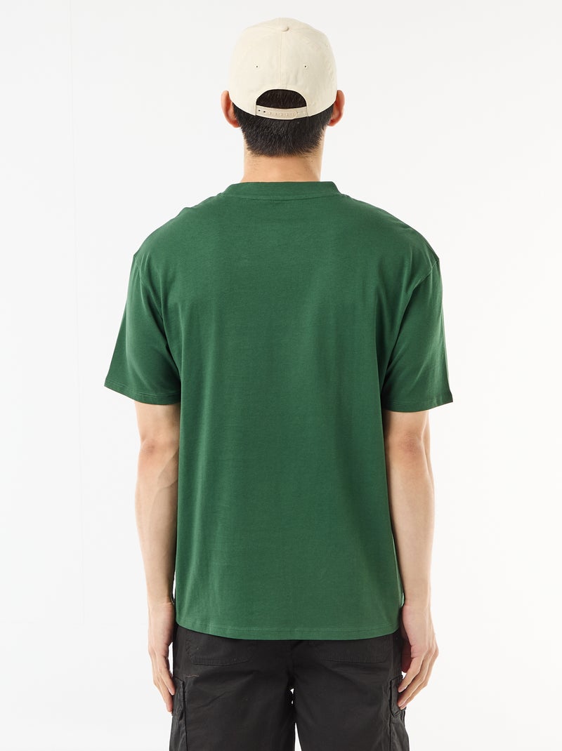 Effen T-shirt Comfort fit / Oversized Groen - Kiabi