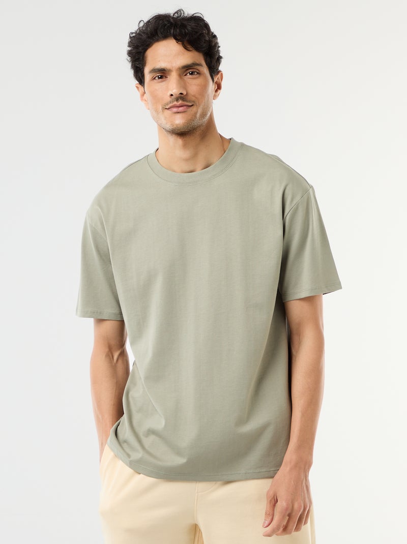 Effen T-shirt Comfort fit / Oversized Groen - Kiabi