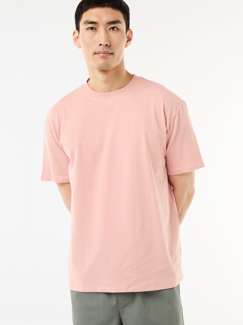 Effen T-shirt Comfort fit / Oversized Rose - Kiabi
