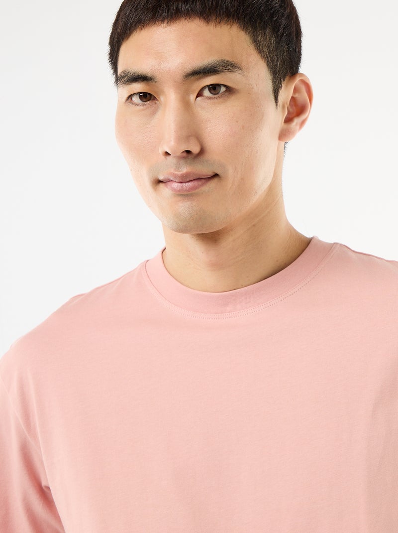 Effen T-shirt Comfort fit / Oversized Rose - Kiabi