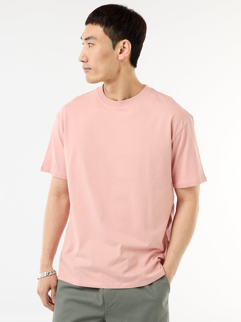 Effen T-shirt Comfort fit / Oversized Rose - Kiabi
