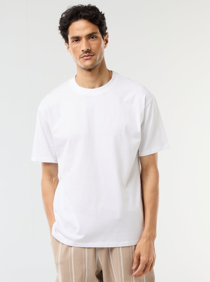 Effen T-shirt Comfort fit / Oversized Wit - Kiabi