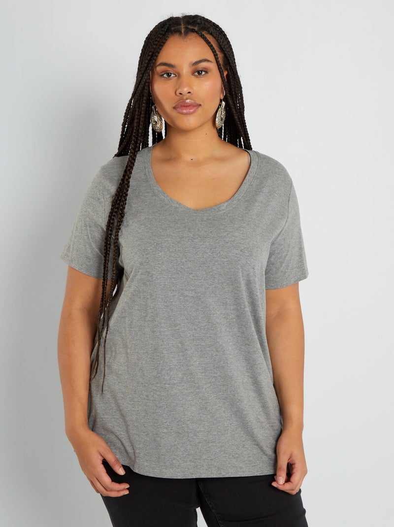 Effen T-shirt GRIJS - Kiabi