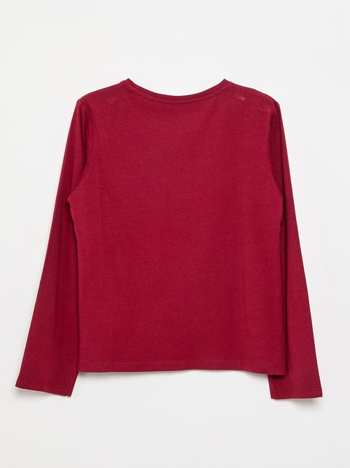 Effen T-shirt met aangerimpelde schouders - Kiabi