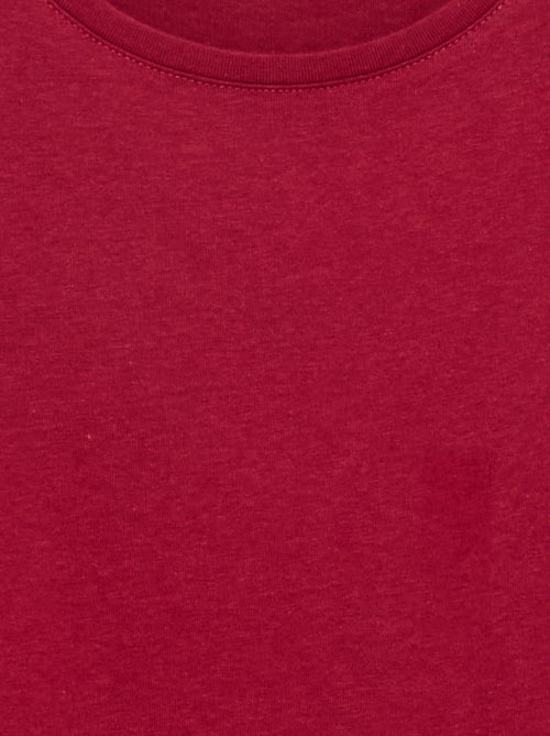 Effen T-shirt met aangerimpelde schouders - Kiabi