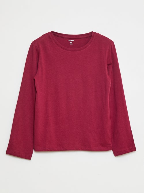 Effen T-shirt met aangerimpelde schouders - Kiabi