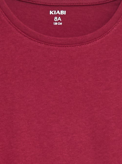 Effen T-shirt met aangerimpelde schouders - Kiabi